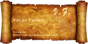 Varju Ferenc névjegykártya